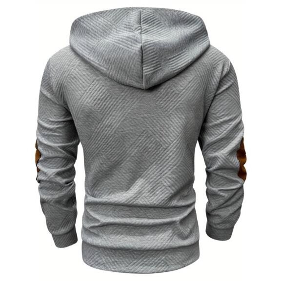 NWT Men's Grey Hooded Cardigan with Brown Buttons Multiple Sizes - Picture 3 of 5